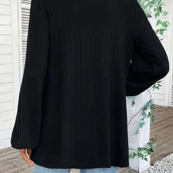 LAST ONE! Ladies Polyester Knit Long Sleeve  Cardigan Sweater. BLK Multi Colors - Picture 2 of 4